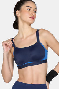 Zelocity High Impact Quick Dry Padded Sports Bra - Naval Academy — thumbnail 2